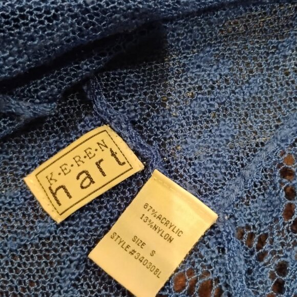 Women Royal Blue Sweater Wrap by Keren Hart size S - Picture 7 of 8
